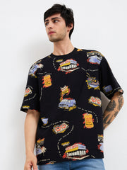 Spykar Mens T-Shirt H/S Mktft1Be014 Black