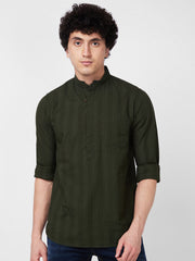 Spykar Mens Casual Shirt H/S Mkusos1Bd002 Rifle Green