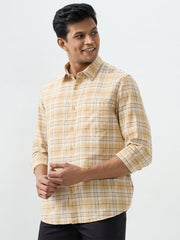 Spykar Taupe Beige Slim Fit Shirts For Men