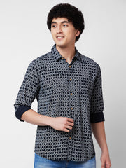Spykar Mens Casual Shirt F/S Mshps1Bd021 Black