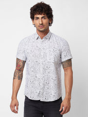 Spykar Mens Casual Shirt F/S Mshps1Bd255 White