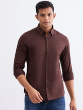 Spykar Friar Brown Slim Fit Casual Shirts for Men