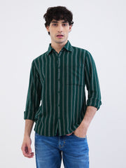 Spykar Botanical Green Slim Fit Casual Shirts For Men - Goyalsons ShopMax