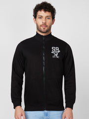 Spykar Mens Sweat Shirt F/S Msslgt2Bc077 Black