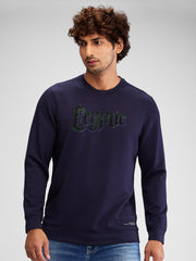 Spykar Mens Sweat Shirt F/S Msslw2Bd047 Navy Blue