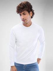 Spykar Mens Sweat Shirt F/S Msslw2Bd058 White