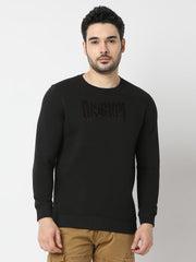 Spykar Mens Sweat Shirt F/S Msslw2Bd078 Black