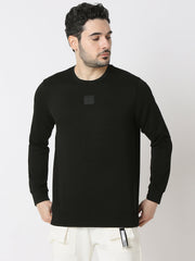 Spykar Mens Sweat Shirt F/S Msslw2Bd079 Black