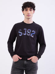 Spykar Mens Sweat Shirt F/S Msslw2Be017 Black