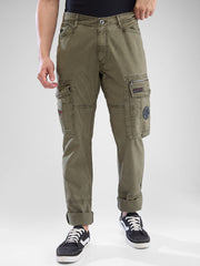 Spykar Mens Casual Trouser Mtrcg2Bd021 Olive Green