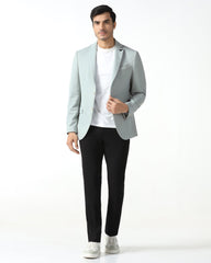 Blackberry men's mint textured casual blazer, winterwear, stylish blazer with a tailored fit and classic design.