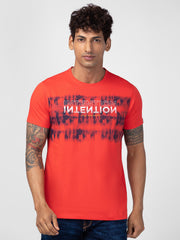 Spykar Mens T-Shirt H/S Mktft1Bc059 Deep Coral