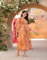 Juniper Ladies Western Midi P1125Orange Orange