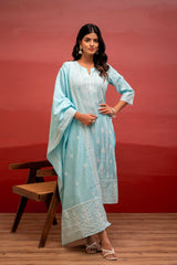 Juniper Ladies Western Kurti 3Pcs Set P1445Skyblue Skyblue