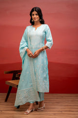 Juniper Ladies Western Kurti 3Pcs Set P1445Skyblue Skyblue