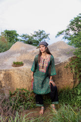 Juniper Ladies Western Kurti 2Pcs Set P1520 Green