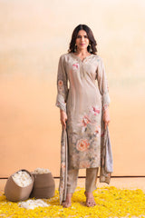 Juniper Ladies Western Kurti 3Pcs Set P1542 Beige