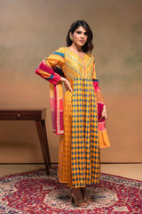 Juniper Ladies Western Kurti 3Pcs Set P1562 Mustard