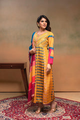 Juniper Ladies Western Kurti 3Pcs Set P1562 Mustard