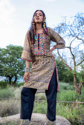 Juniper Ladies Western Kurti 2Pcs Set P1565 Mustard