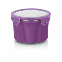 Lock N Store Microsafe Steel Round Container With Steel Lid 750 Ml