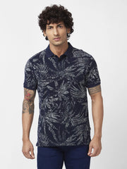 Spykar Mens T-Shirt F/S Mktfp2Bc004 Navy Blue