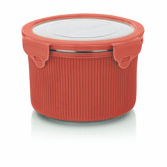 Lock N Store Microsafe Steel Round Container With Steel Lid 750 Ml