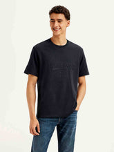 Levi's men's typography crew neck T-shirt featuring bold printed design, short sleeves, and comfortable fit.