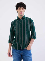 Spykar Botanical Green Slim Fit Casual Shirts For Men - Goyalsons ShopMax