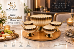 Lyte Club Elegant Gold Rim Serving Bowl Set