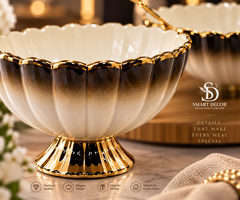 Lyte Club Elegant Gold Rim Serving Bowl Set
