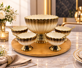 Lyte Club Elegant Gold Rim Serving Bowl Set