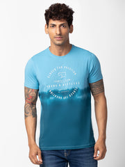 Spykar Mens T-Shirt H/S Mktcp1Bc090 Haze Blue