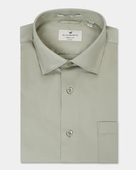 Blackberry Sage Green Non-Iron Solid Formal Shirt for Men, Sylvia style, showcasing a crisp, tailored appearance.