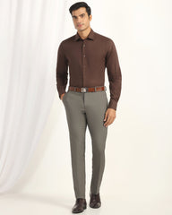Slim Fit B-91 Formal Mouse Textured Trouser - Fendi - Goyalsons ShopMax