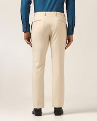 Slim Comfort B-95 Formal Beige Solid Trouser - Himalayan