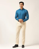 Slim Comfort B-95 Formal Beige Solid Trouser - Himalayan