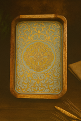 Goyalsons Household Wooden Tray Curve Wood Rectangle