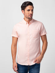 Spykar Mens Casual Shirt F/S Mshss1Bc049 Peach