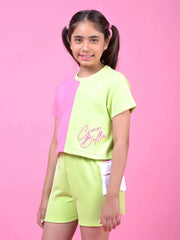 Crimsoune Club Girls T-Shirt Neon Green