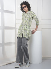 Eucalyptus Green Statement Print Shirt