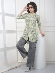 Eucalyptus Green Statement Print Shirt