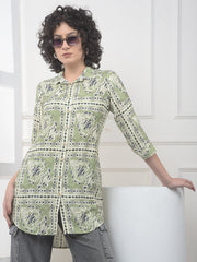 Eucalyptus Green Statement Print Shirt