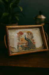 Goyalsons Household Wooden Tray Rectanglar Handle