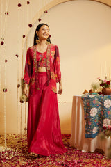 Ladies Raspberry Shine Maslin Shrug Set