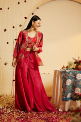 Ladies Raspberry Shine Maslin Shrug Set