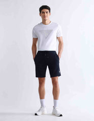 Lyte Club U.S. Polo men's navy Bermuda cotton shorts, casual sportswear with a relaxed fit and comfortable fabric.