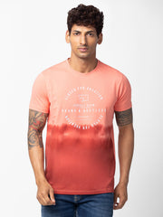 Spykar Mens T-Shirt H/S Mktcp1Bc090 Peach