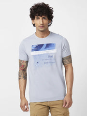 Spykar Mens T-Shirt F/S Mktcp2Bc067 Grey
