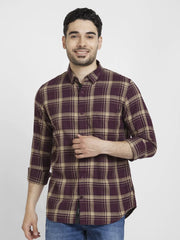 Spykar Mens Casual Shirt F/S Mshcs2Bc087 Wine Red